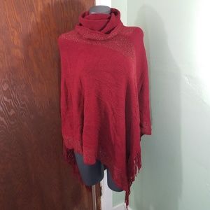 Fringe Tassel Asymmetric Poncho